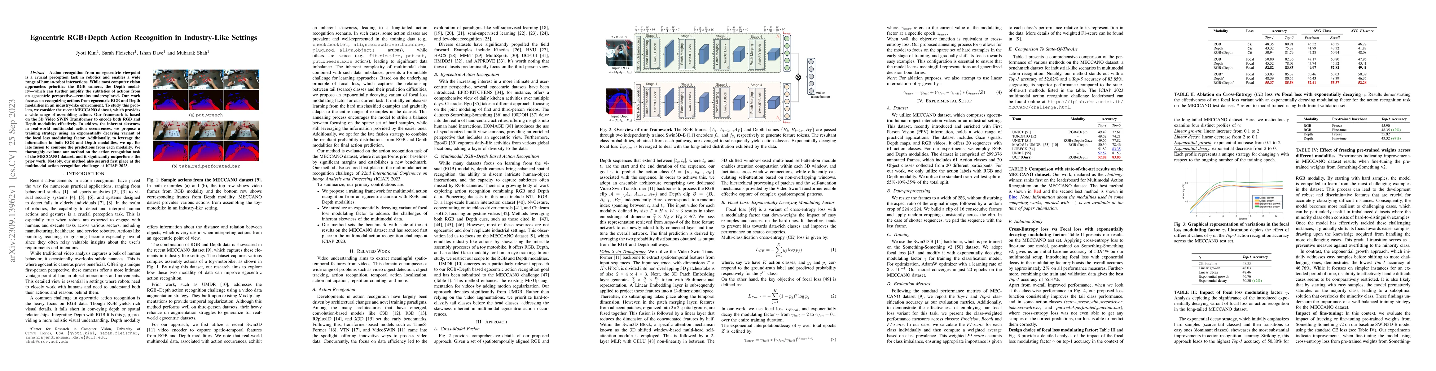 Thumbnail for Egocentric RGB+Depth Action Recognition in Industry-Like Settings