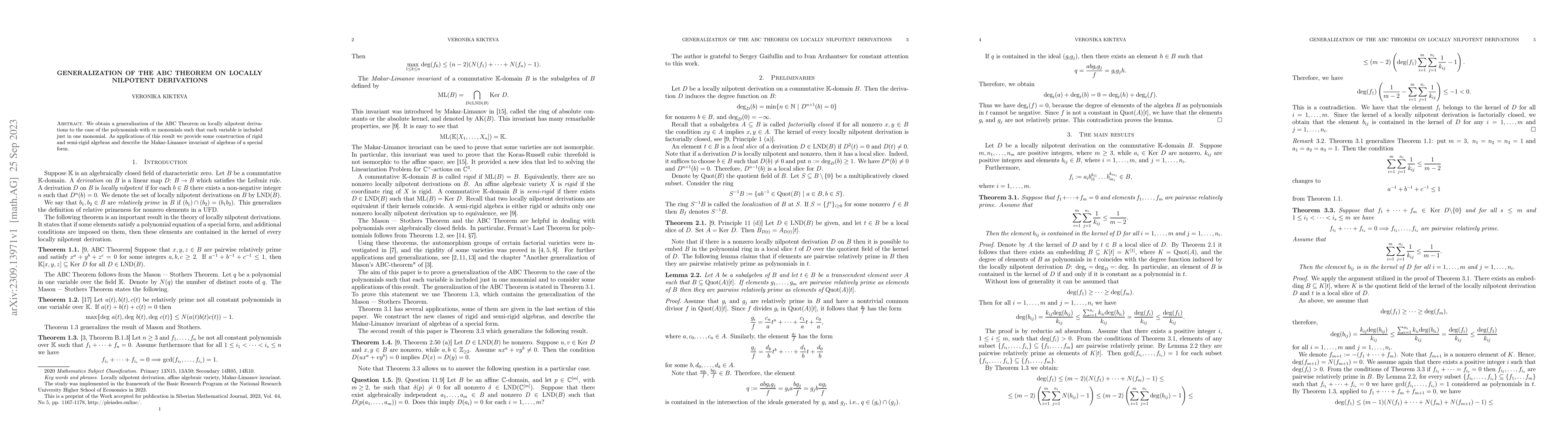 Thumbnail for Generalization of the ABC theorem on locally nilpotent derivations