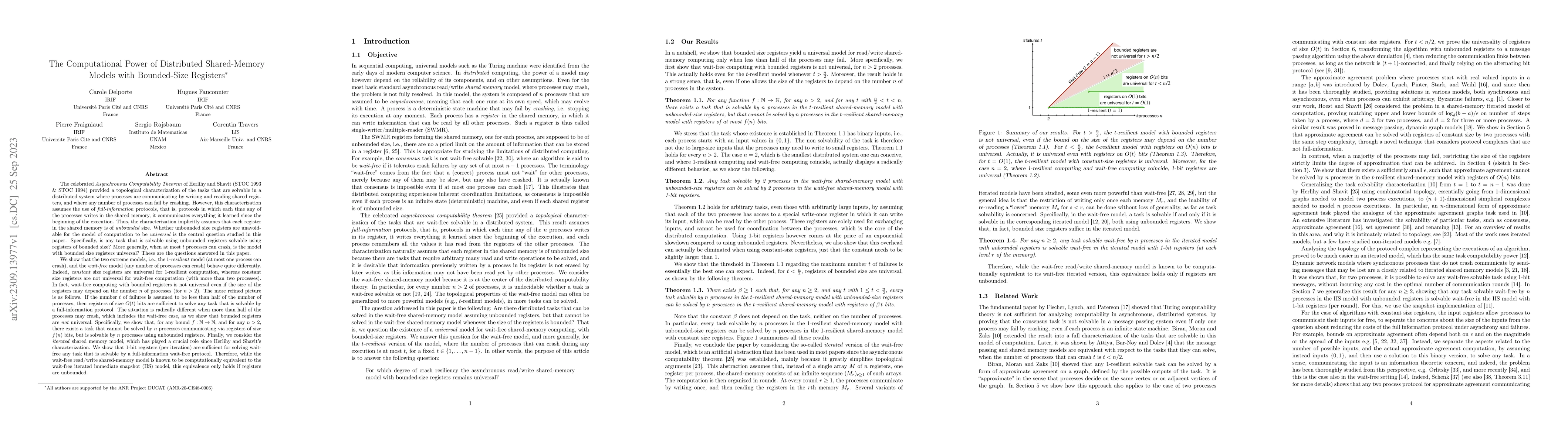 Thumbnail for The Computational Power of Distributed Shared-Memory Models with
  Bounded-Size Registers