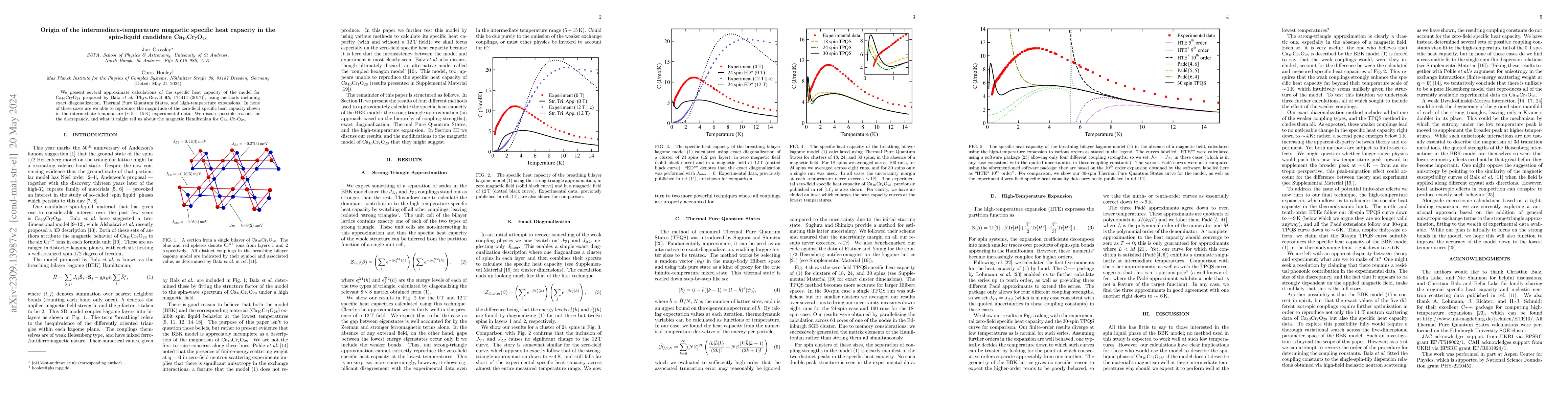 Thumbnail for Origin of the intermediate-temperature magnetic specific heat capacity
  in the spin-liquid candidate Ca$_{10}$Cr$_7$O$_{28}$