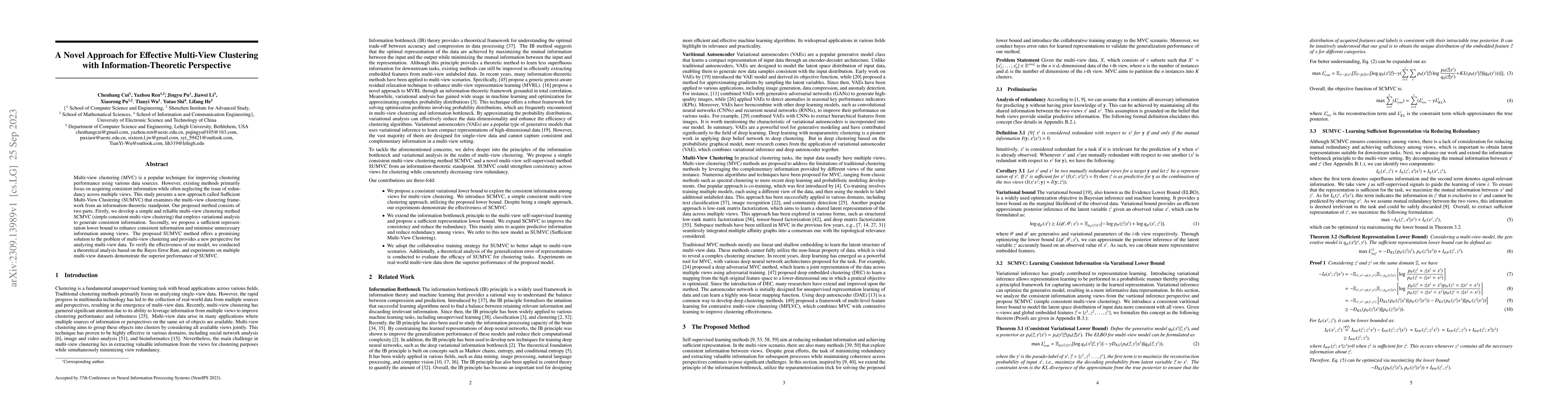 Thumbnail for A Novel Approach for Effective Multi-View Clustering with
  Information-Theoretic Perspective