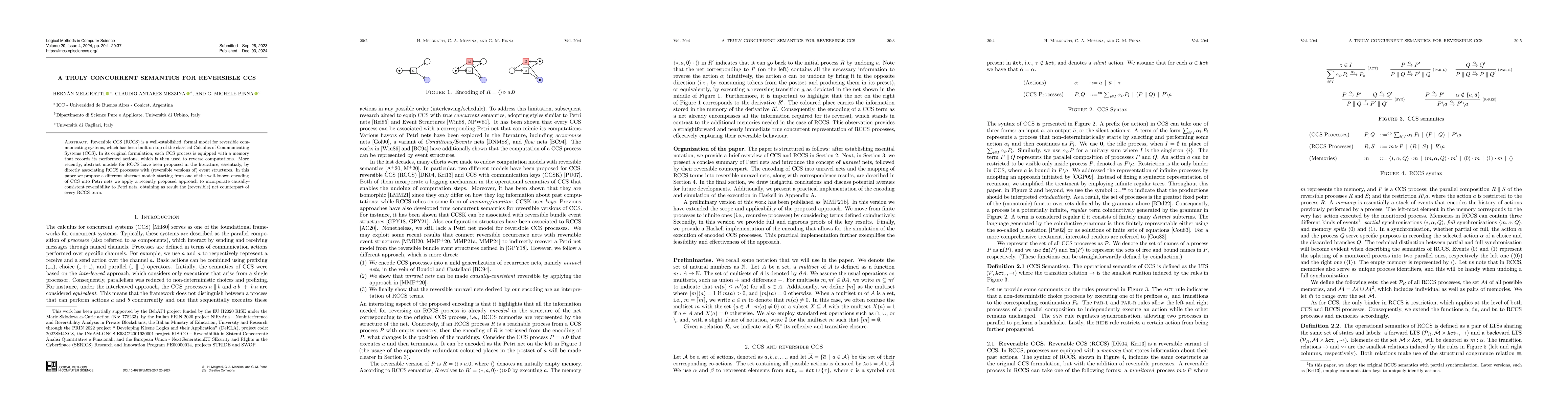 Thumbnail for A Truly Concurrent Semantics for Reversible CCS