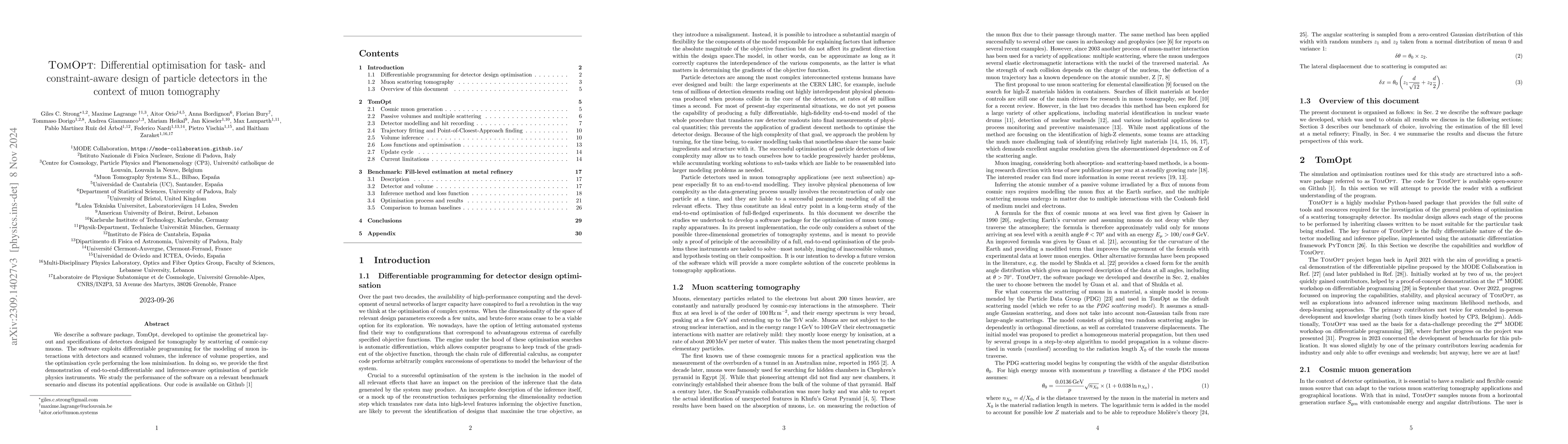 Thumbnail for TomOpt: Differential optimisation for task- and constraint-aware design
  of particle detectors in the context of muon tomography