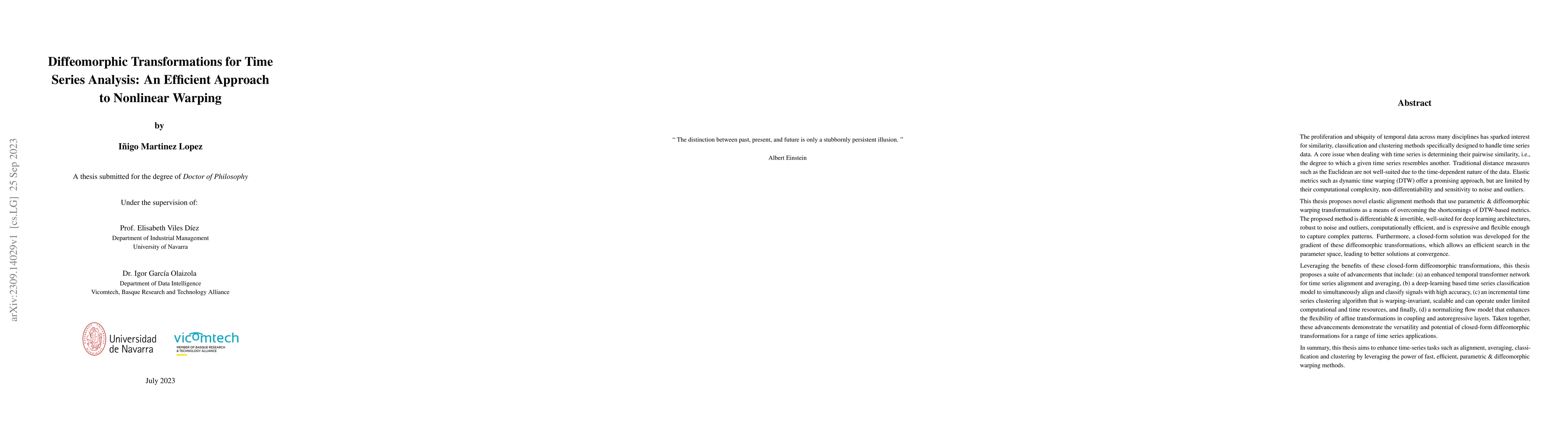 Thumbnail for Diffeomorphic Transformations for Time Series Analysis: An Efficient
  Approach to Nonlinear Warping