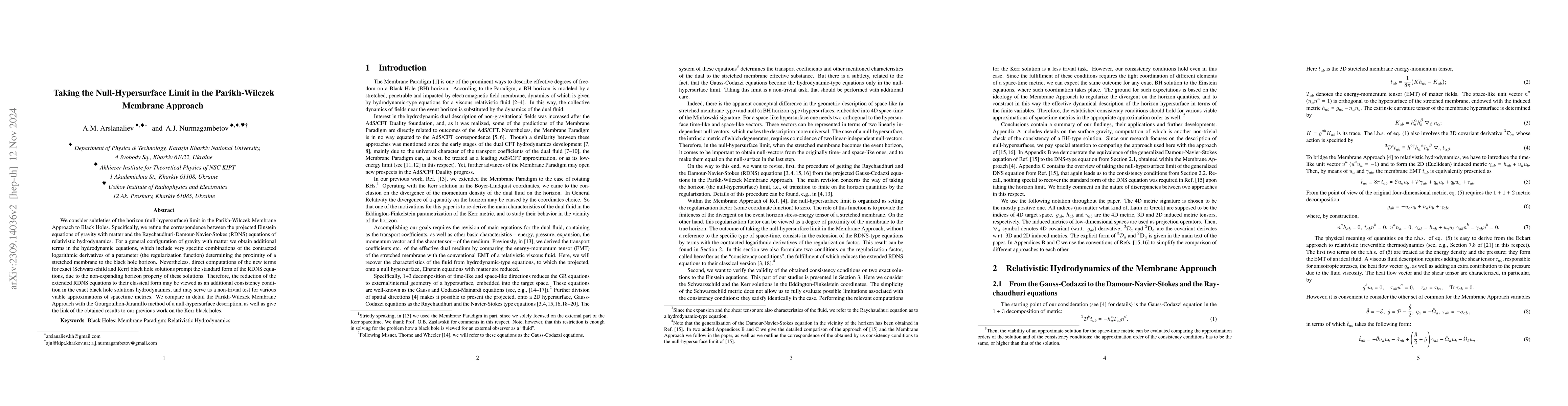 Thumbnail for Taking the Null-Hypersurface Limit in the Parikh-Wilczek Membrane
  Approach