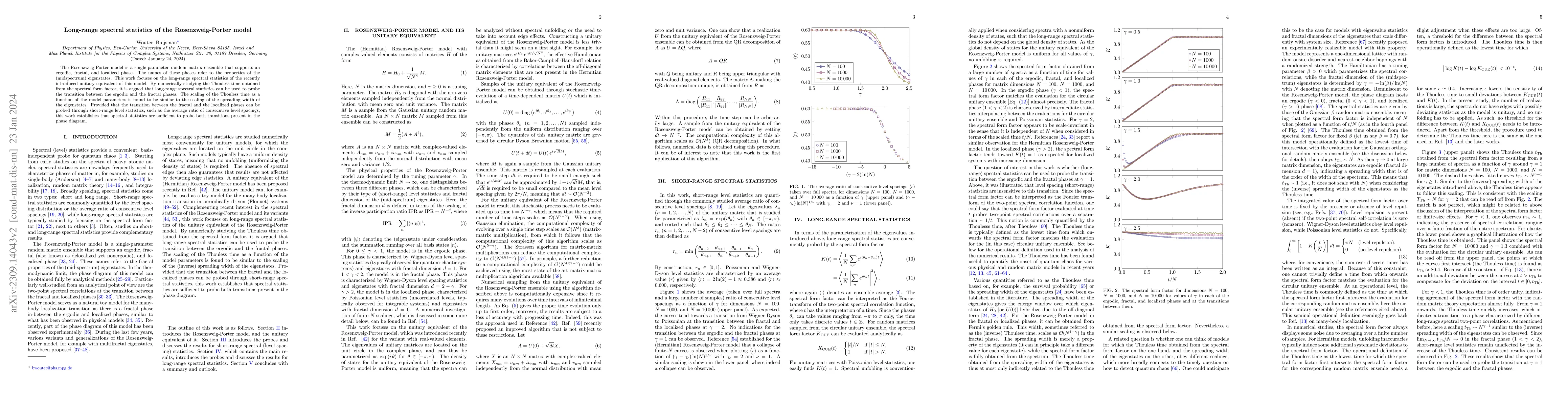 Thumbnail for Long-range spectral statistics of the Rosenzweig-Porter model