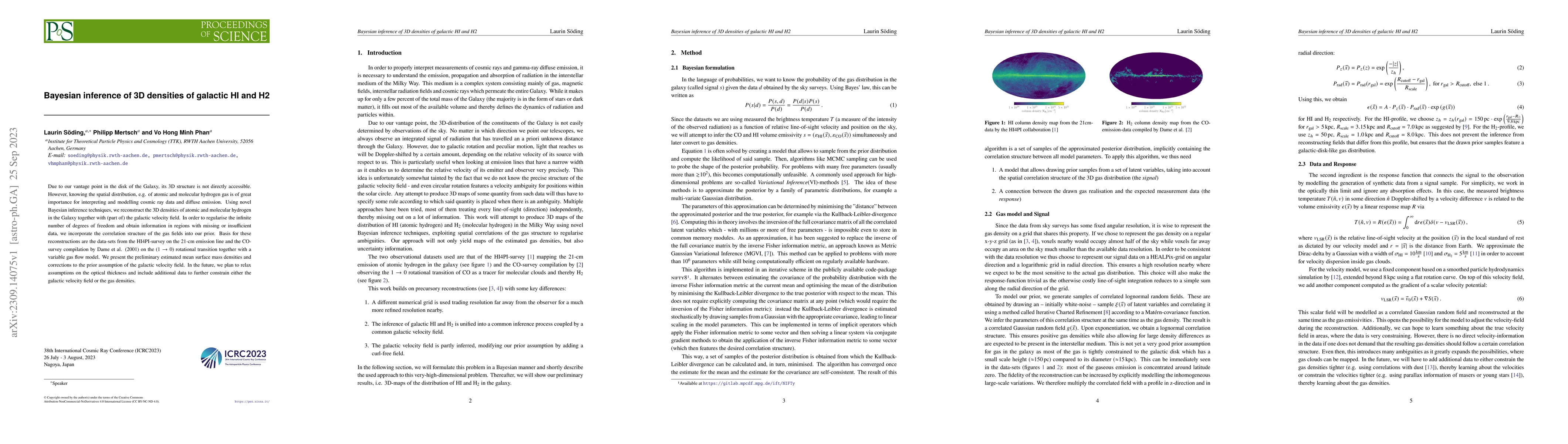 Thumbnail for Bayesian inference of 3D densities of galactic HI and H2