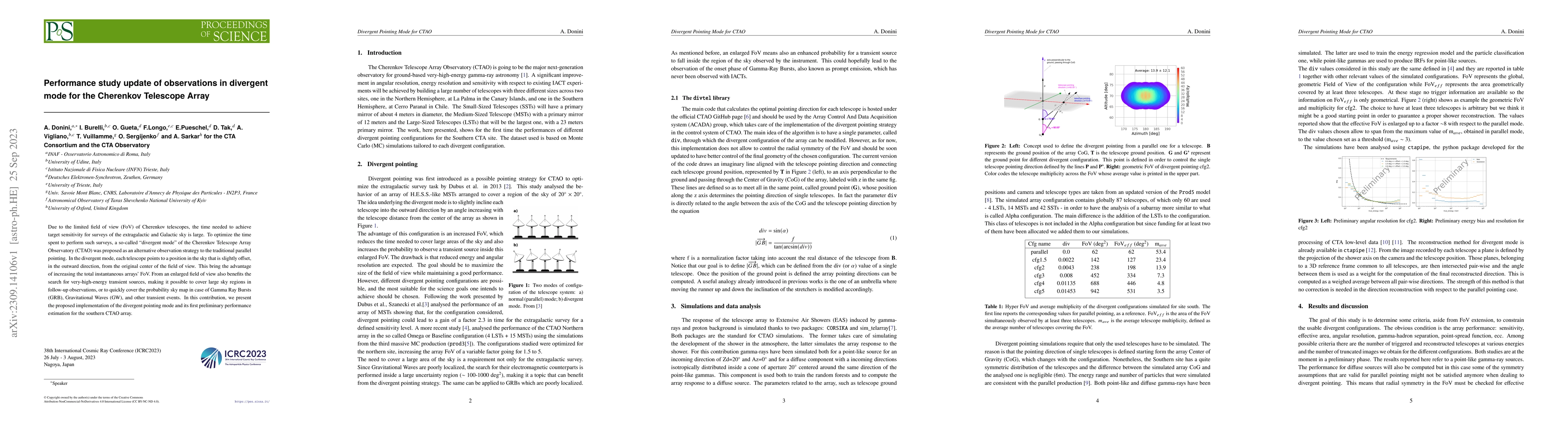 Thumbnail for Performance study update of observations in divergent mode for the
  Cherenkov Telescope Array