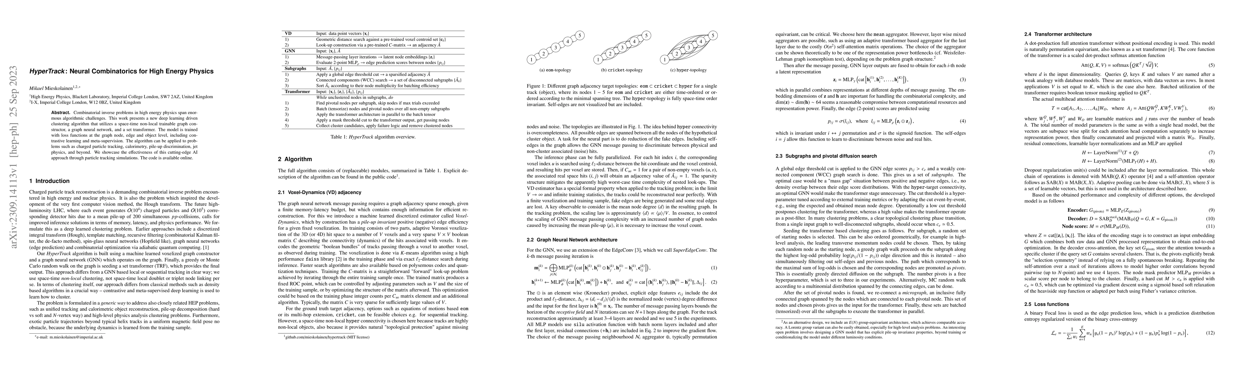 Thumbnail for HyperTrack: Neural Combinatorics for High Energy Physics