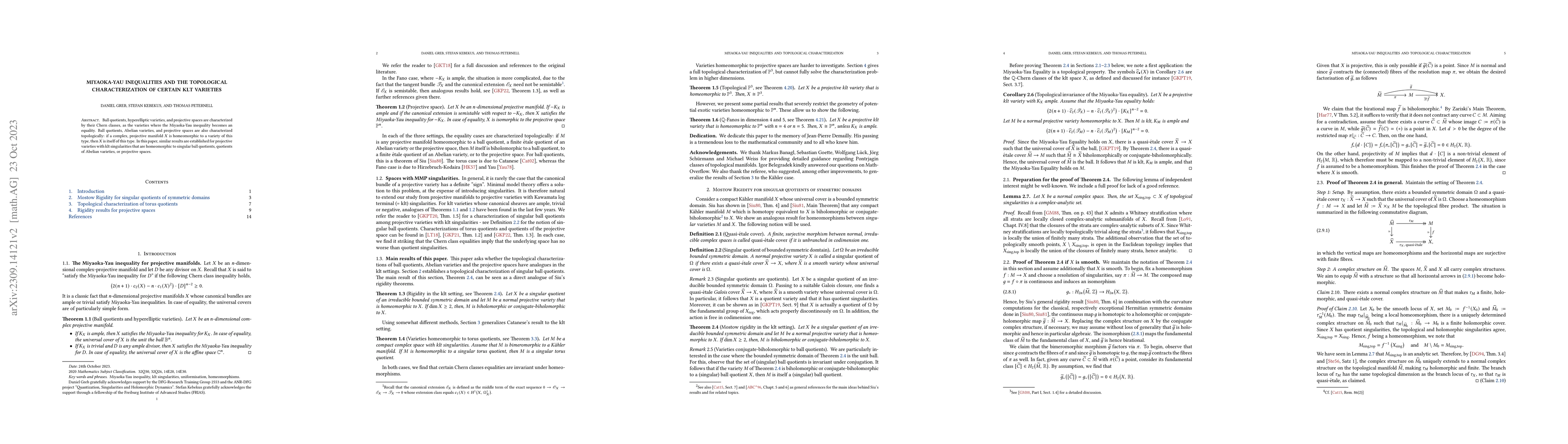 Thumbnail for Miyaoka-Yau inequalities and the topological characterization of certain
  klt varieties