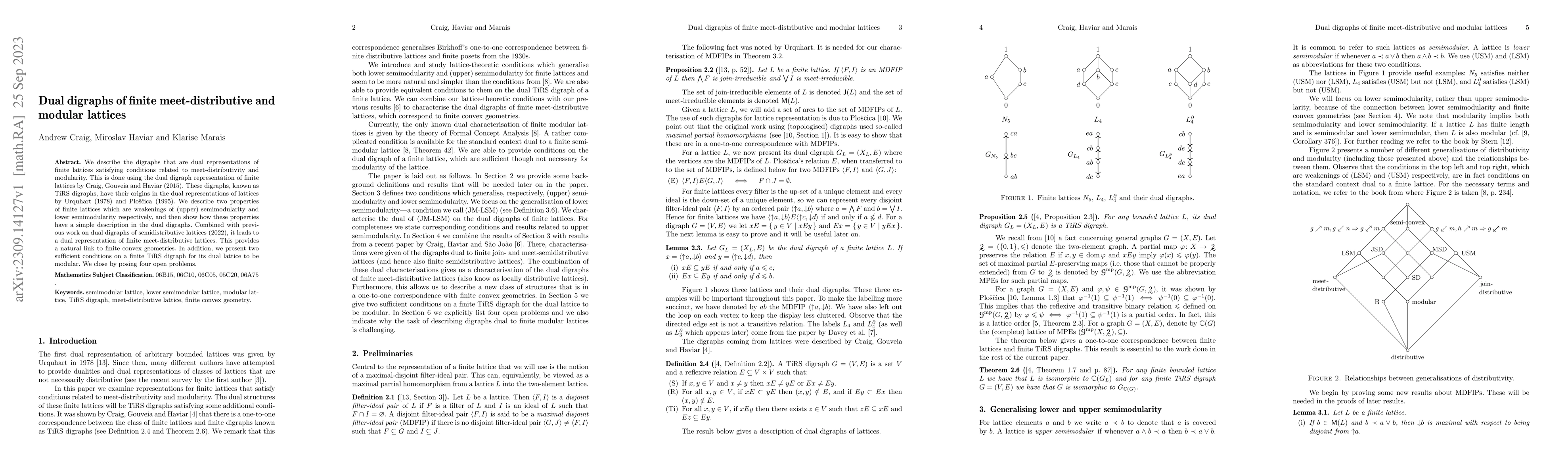 Thumbnail for Dual digraphs of finite meet-distributive and modular lattices