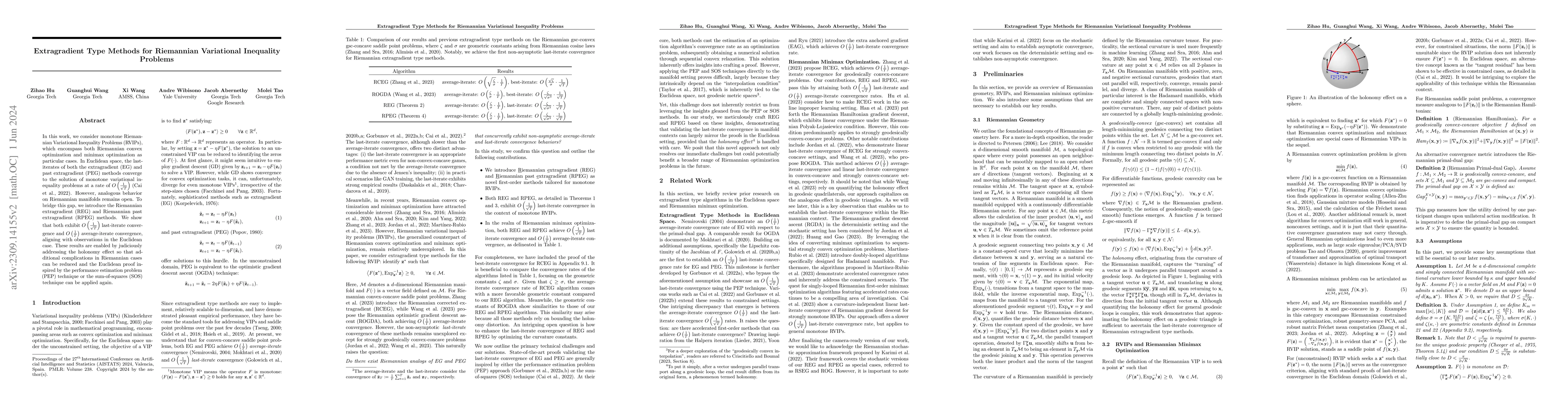 Thumbnail for Extragradient Type Methods for Riemannian Variational Inequality
  Problems