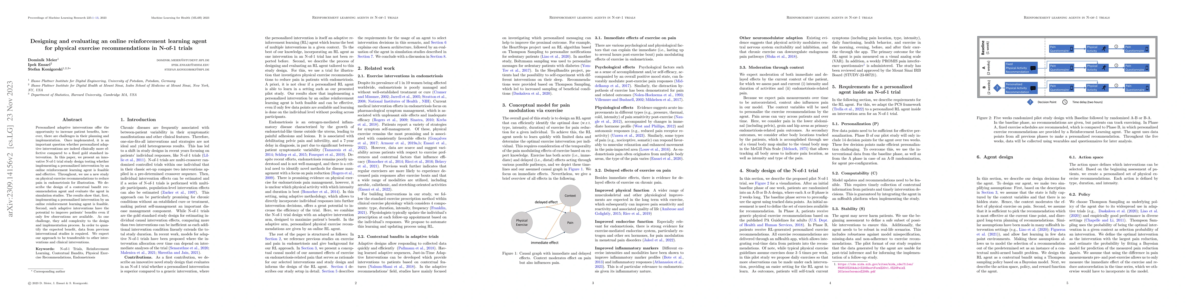 Thumbnail for Designing and evaluating an online reinforcement learning agent for
  physical exercise recommendations in N-of-1 trials