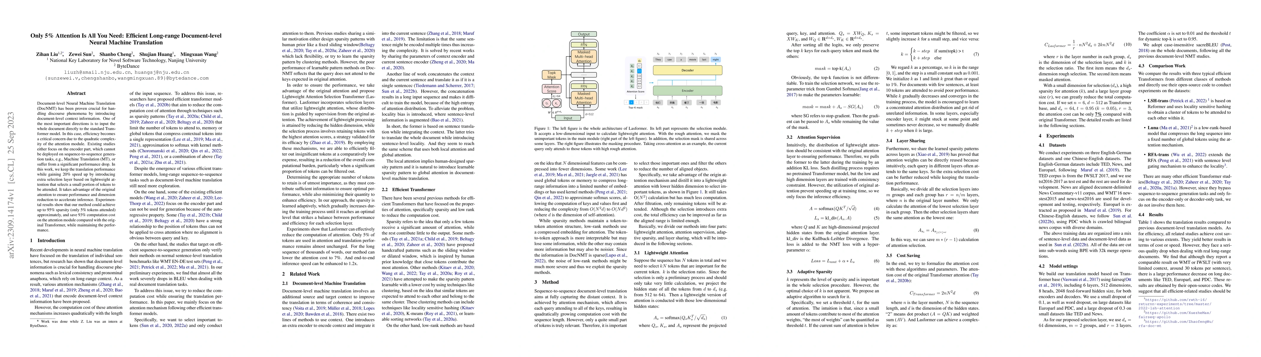 Thumbnail for Only 5\% Attention Is All You Need: Efficient Long-range Document-level
  Neural Machine Translation