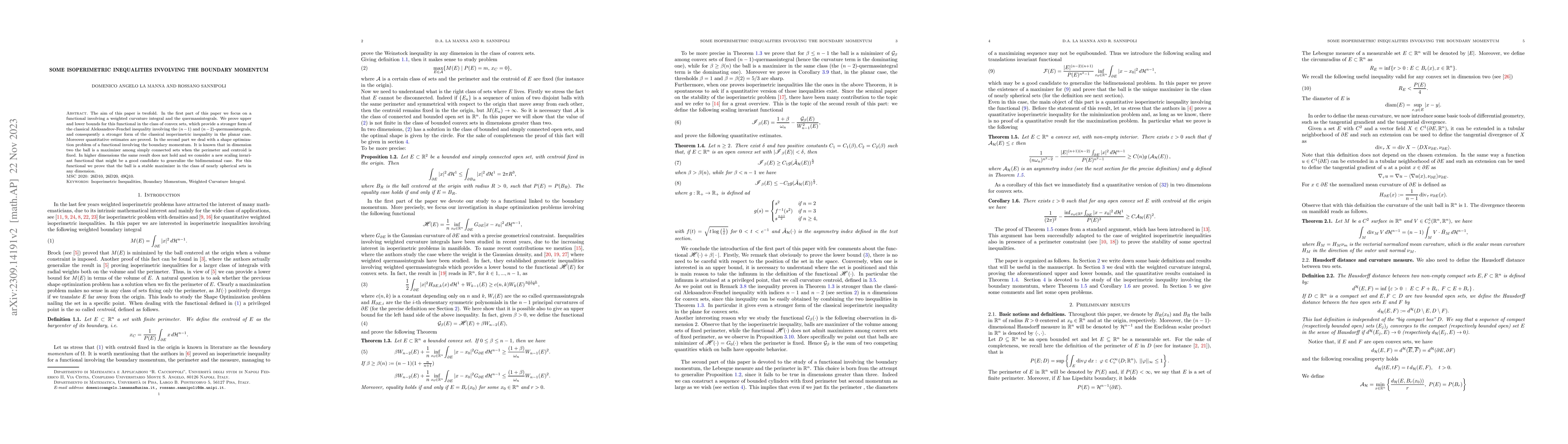 Thumbnail for Some isoperimetric inequalities involving the boundary momentum