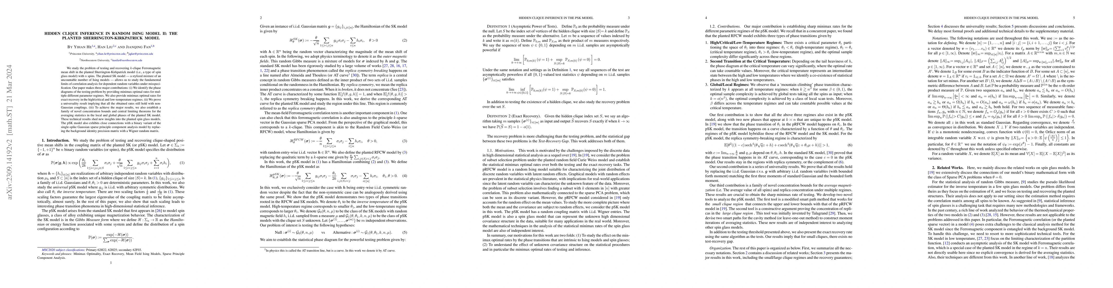 Thumbnail for Hidden Clique Inference in Random Ising Model II: the planted
  Sherrington-Kirkpatrick model