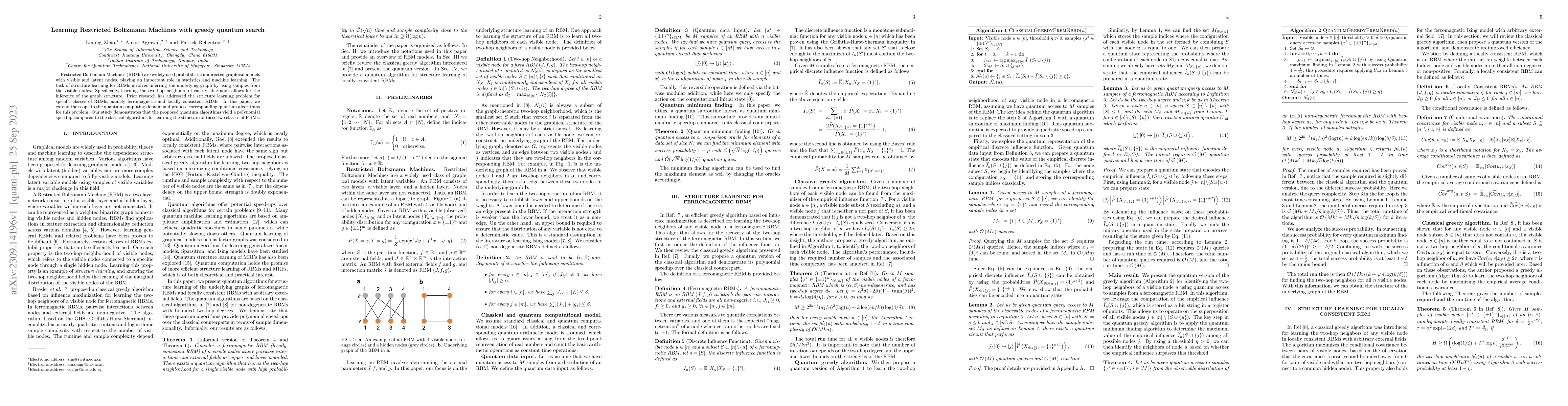 Thumbnail for Learning Restricted Boltzmann Machines with greedy quantum search