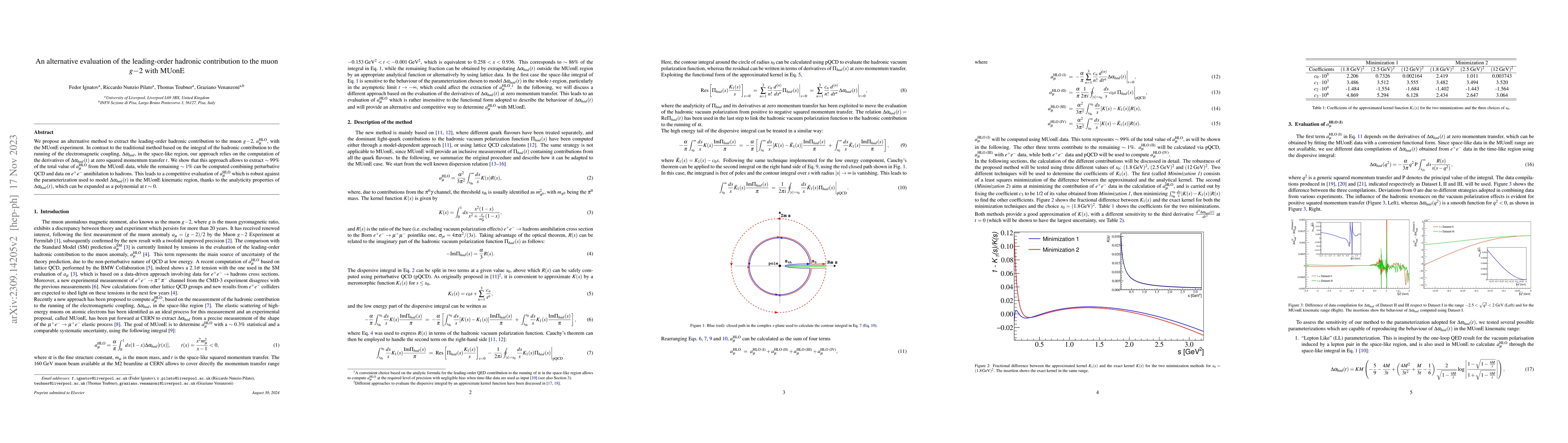 Thumbnail for An alternative evaluation of the leading-order hadronic contribution to
  the muon g-2 with MUonE