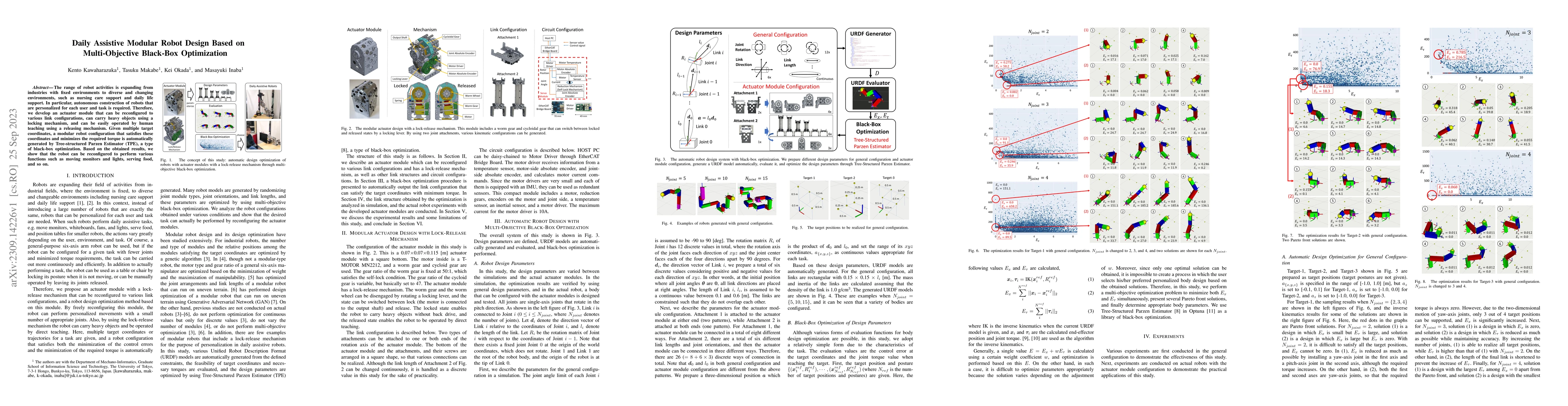 Thumbnail for Daily Assistive Modular Robot Design Based on Multi-Objective Black-Box
  Optimization