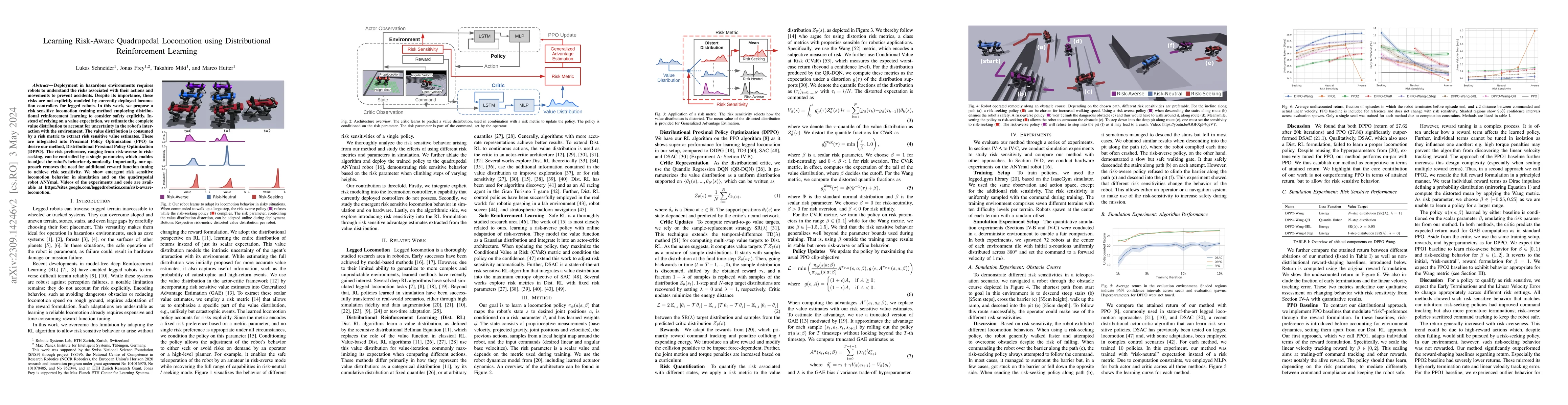 Thumbnail for Learning Risk-Aware Quadrupedal Locomotion using Distributional
  Reinforcement Learning