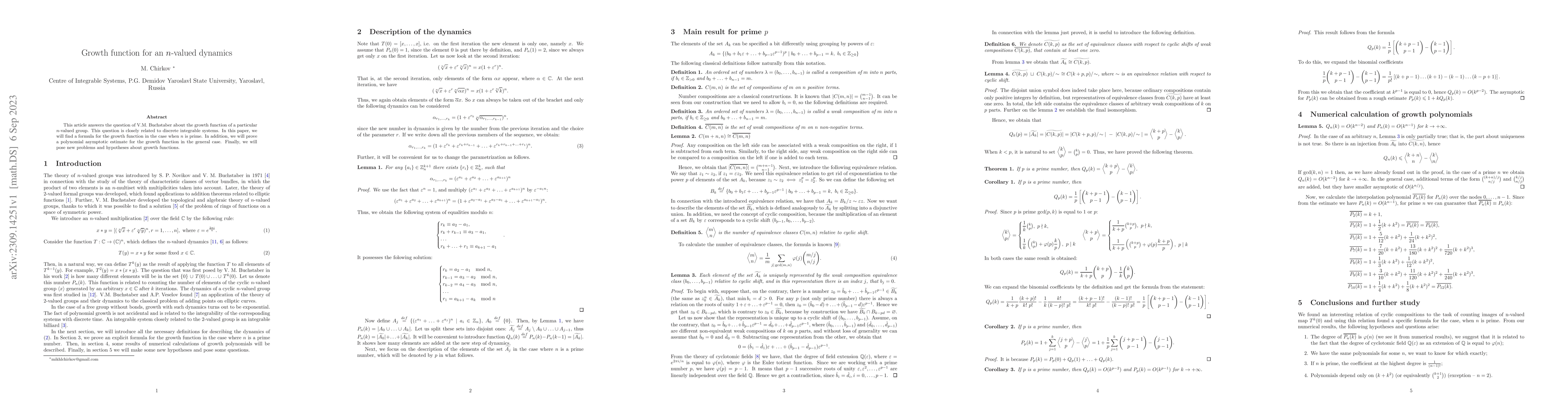 Thumbnail for Growth function for an $n$-valued dynamics