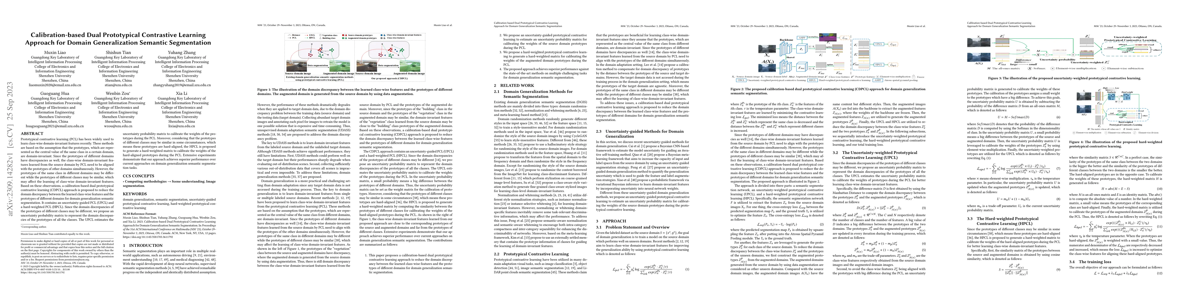 Thumbnail for Calibration-based Dual Prototypical Contrastive Learning Approach for
  Domain Generalization Semantic Segmentation