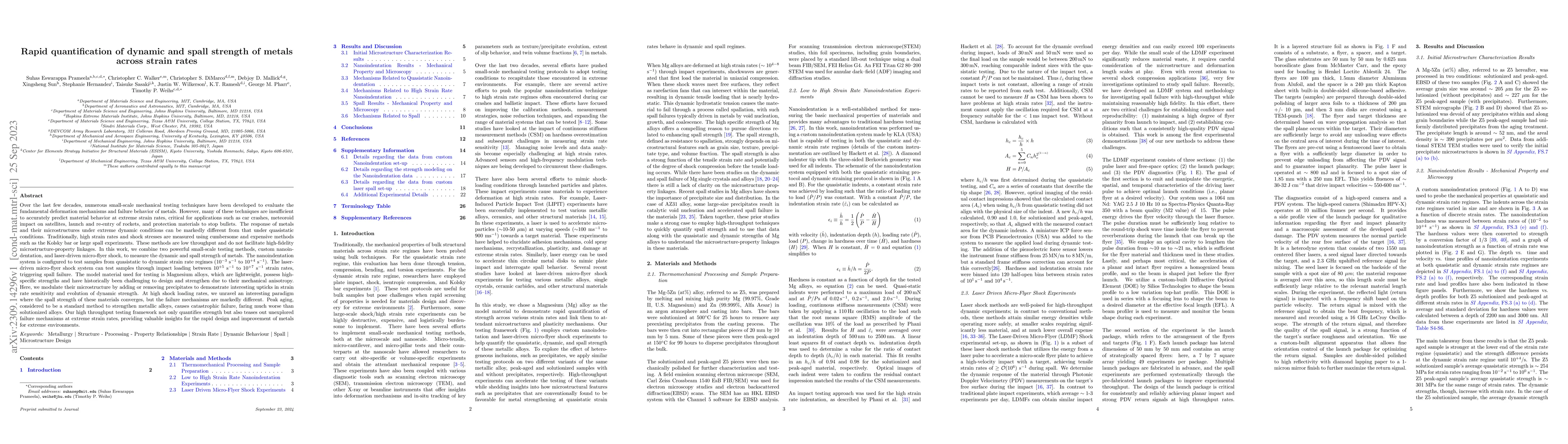 Thumbnail for Rapid Quantification of Dynamic and Spall Strength of Metals Across
  Strain Rates