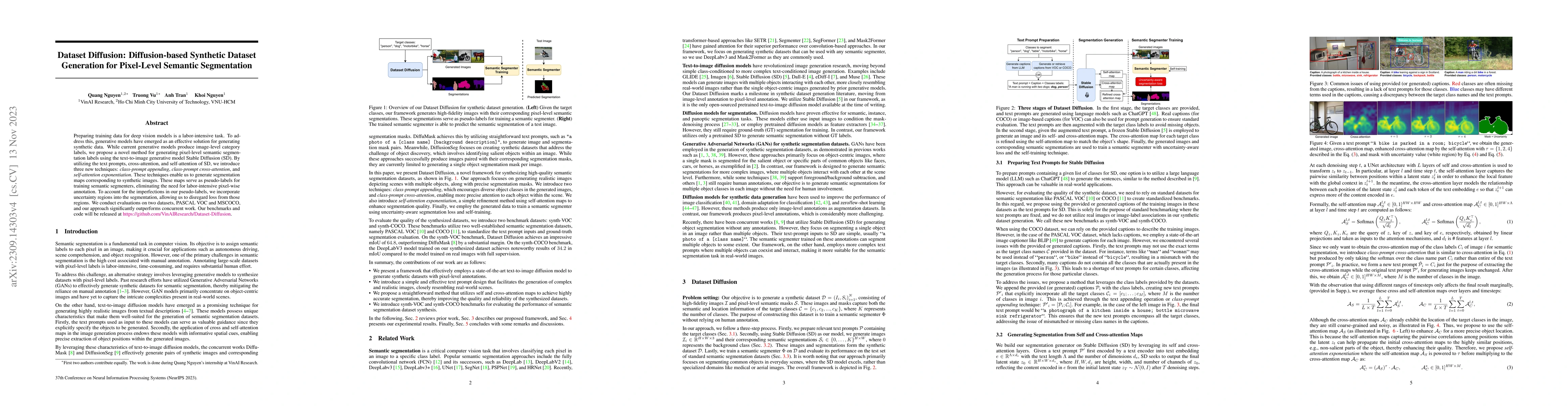 Thumbnail for Dataset Diffusion: Diffusion-based Synthetic Dataset Generation for
  Pixel-Level Semantic Segmentation