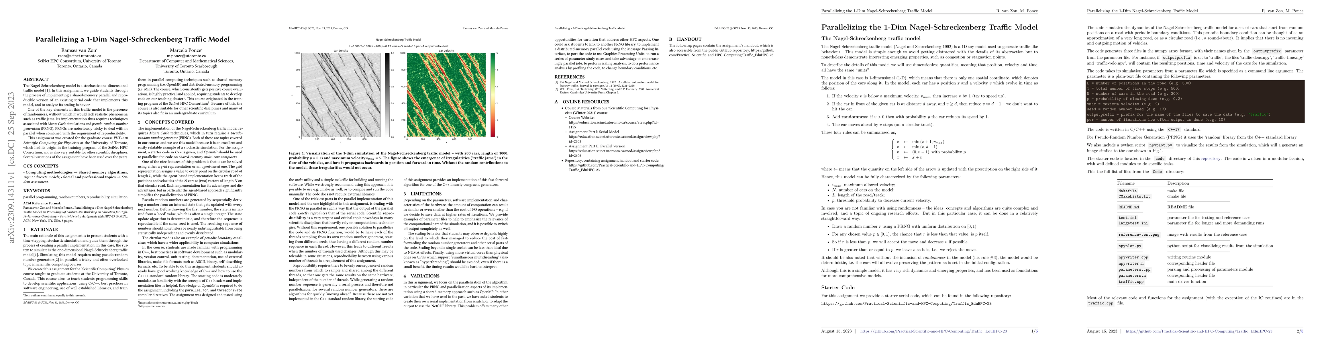 Thumbnail for Parallelizing a 1-Dim Nagel-Schreckenberg Traffic Model