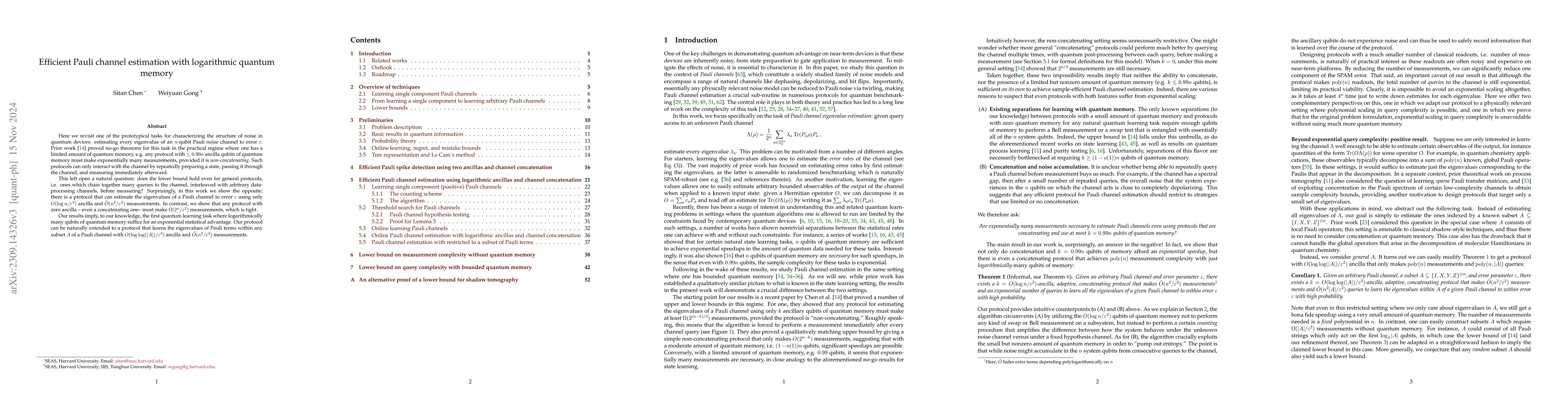 Thumbnail for Efficient Pauli channel estimation with logarithmic quantum memory