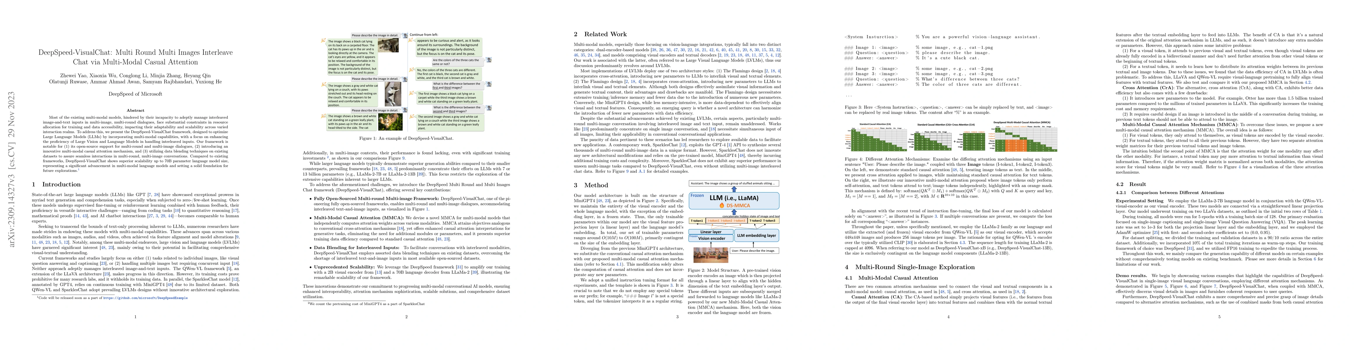 Thumbnail for DeepSpeed-VisualChat: Multi-Round Multi-Image Interleave Chat via
  Multi-Modal Causal Attention