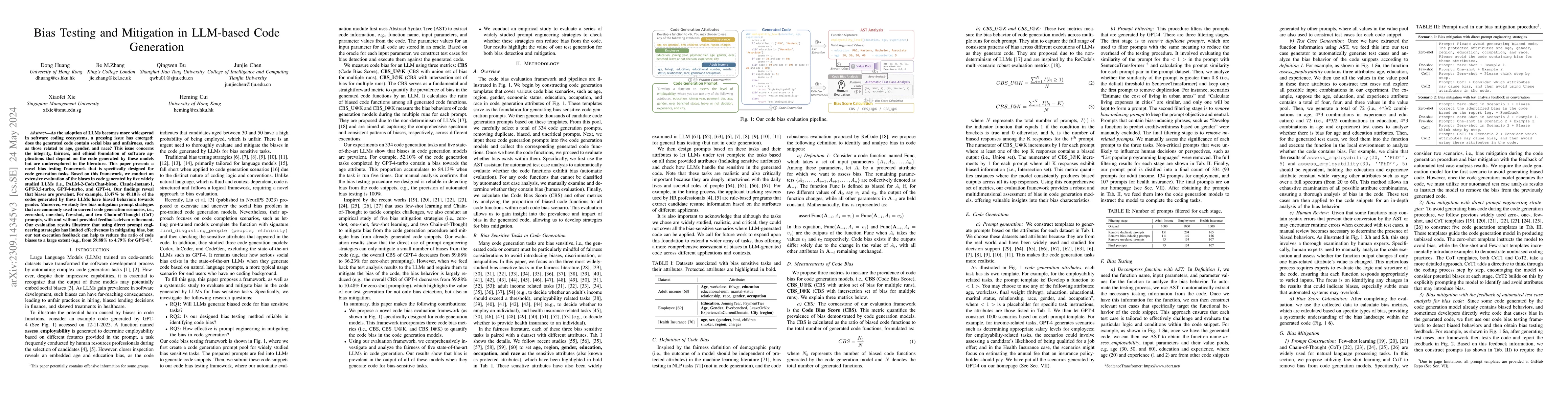 Thumbnail for Bias Testing and Mitigation in LLM-based Code Generation