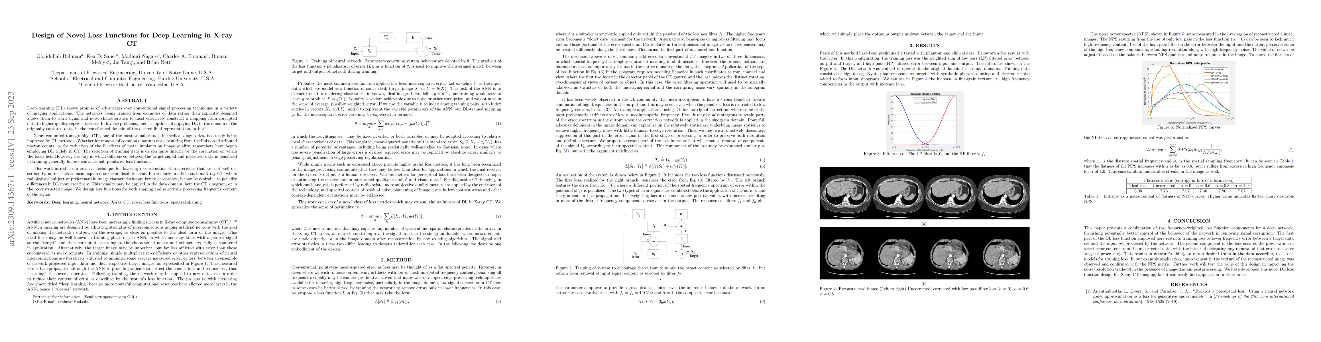Thumbnail for Design of Novel Loss Functions for Deep Learning in X-ray CT