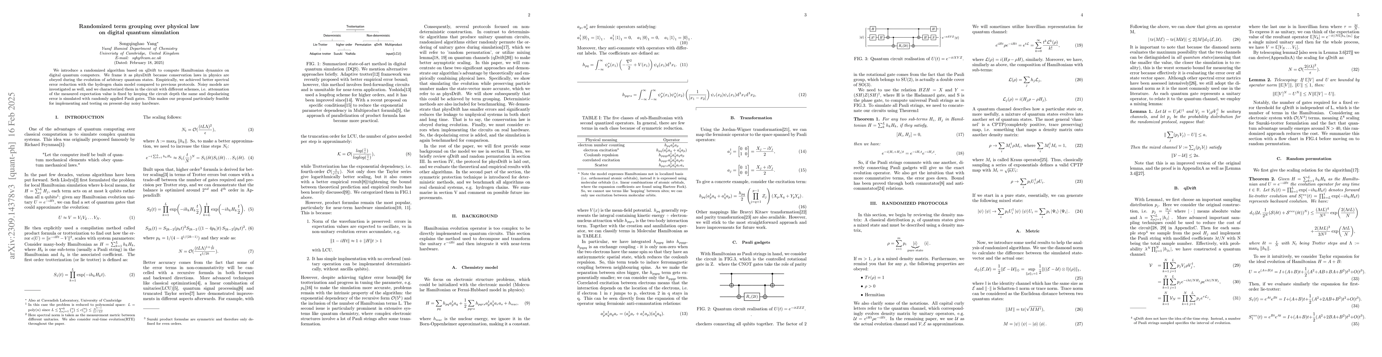 Thumbnail for Randomized term grouping over physical law on digital quantum simulation