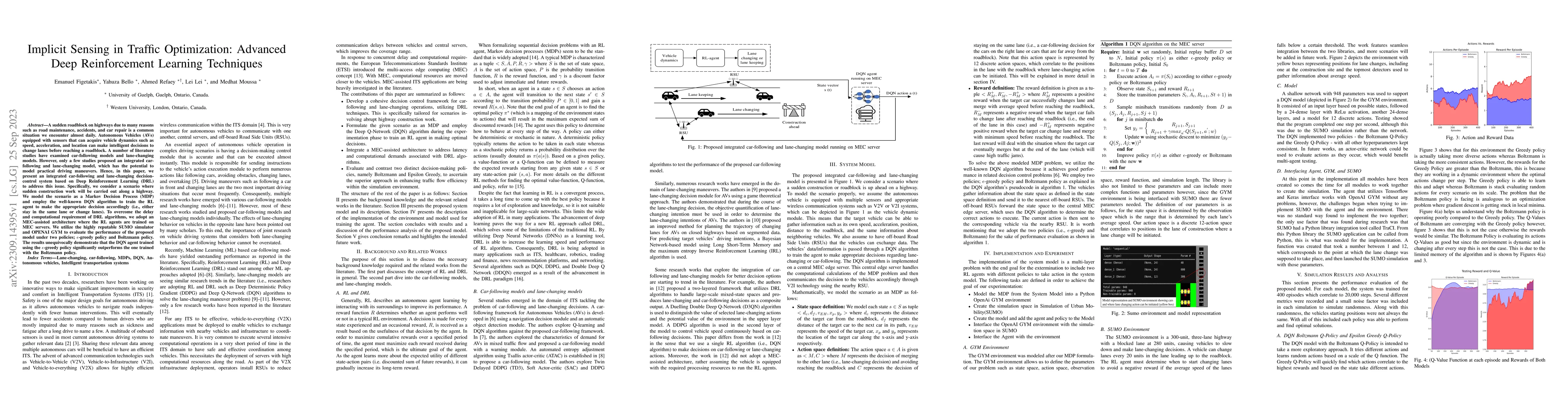 Thumbnail for Implicit Sensing in Traffic Optimization: Advanced Deep Reinforcement
  Learning Techniques