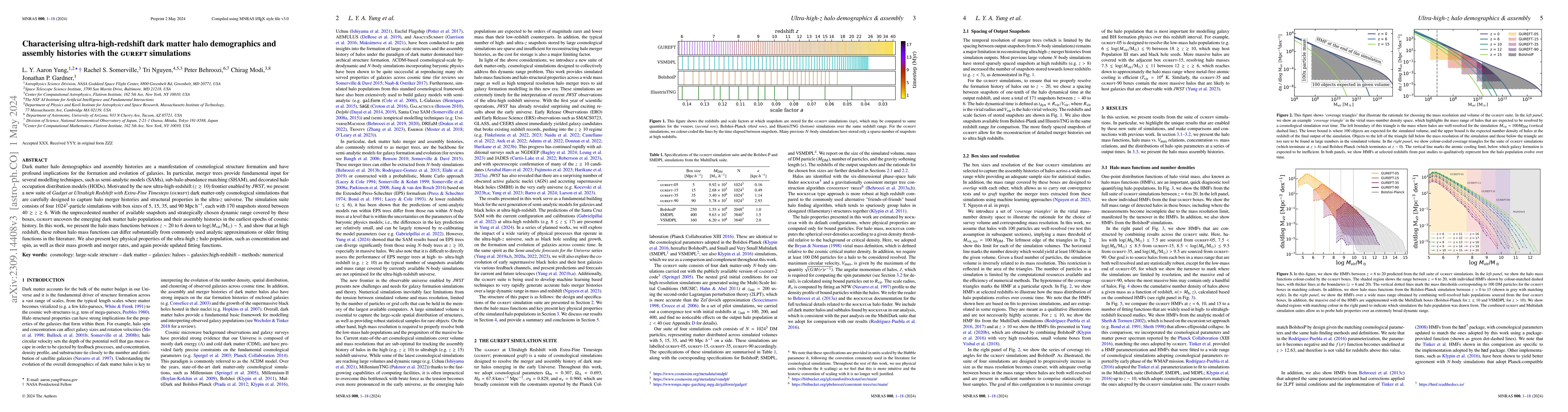 Thumbnail for Characterising ultra-high-redshift dark matter halo demographics and
  assembly histories with the GUREFT simulations