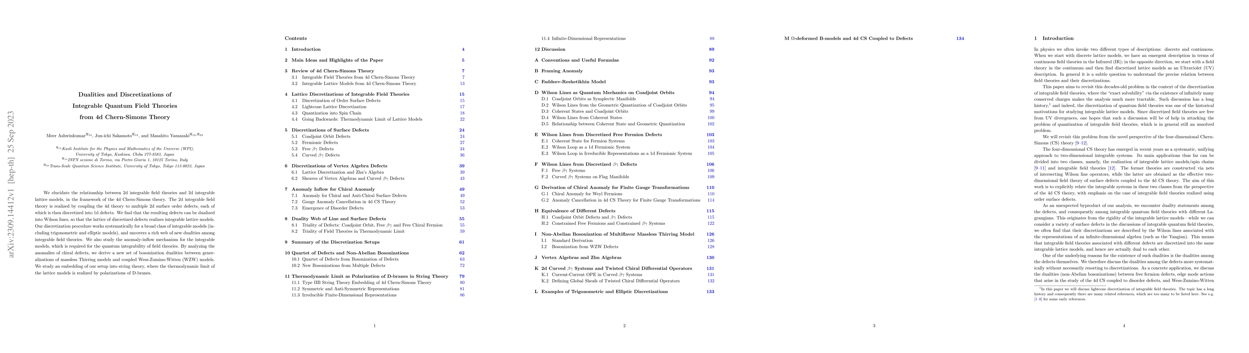 Thumbnail for Dualities and Discretizations of Integrable Quantum Field Theories from
  4d Chern-Simons Theory