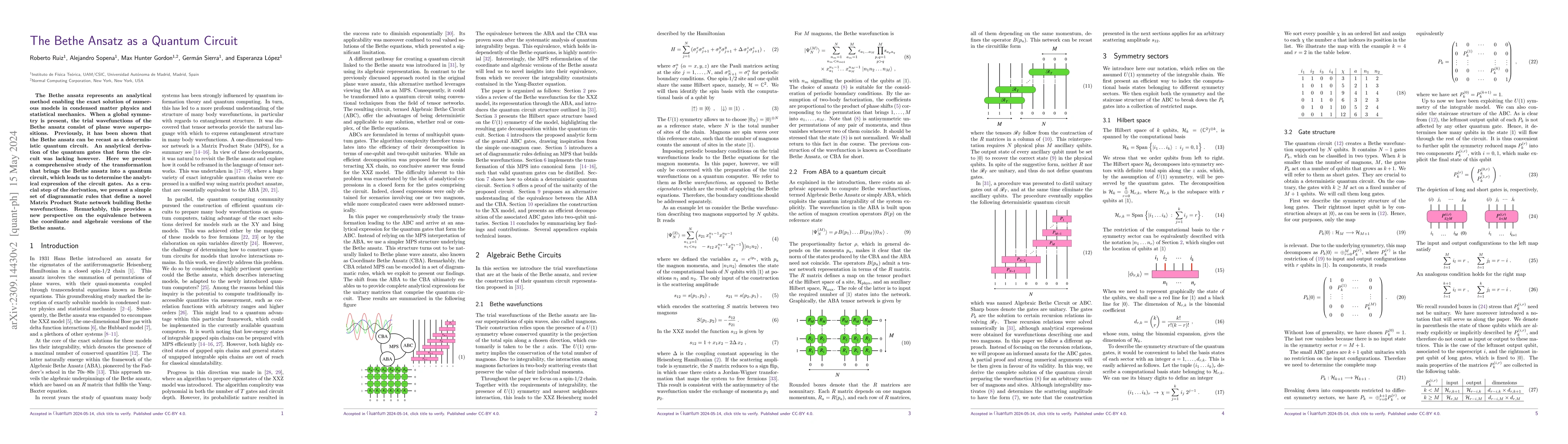 Thumbnail for The Bethe Ansatz as a Quantum Circuit