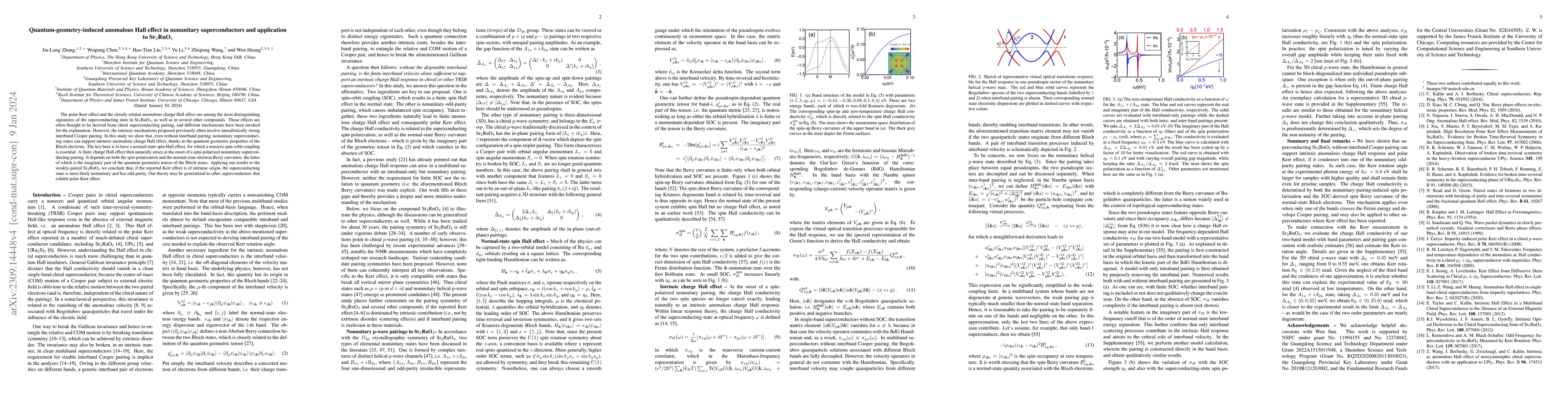 Thumbnail for Quantum-geometry-induced anomalous Hall effect in nonunitary
  superconductors and application to Sr$_2$RuO$_4$