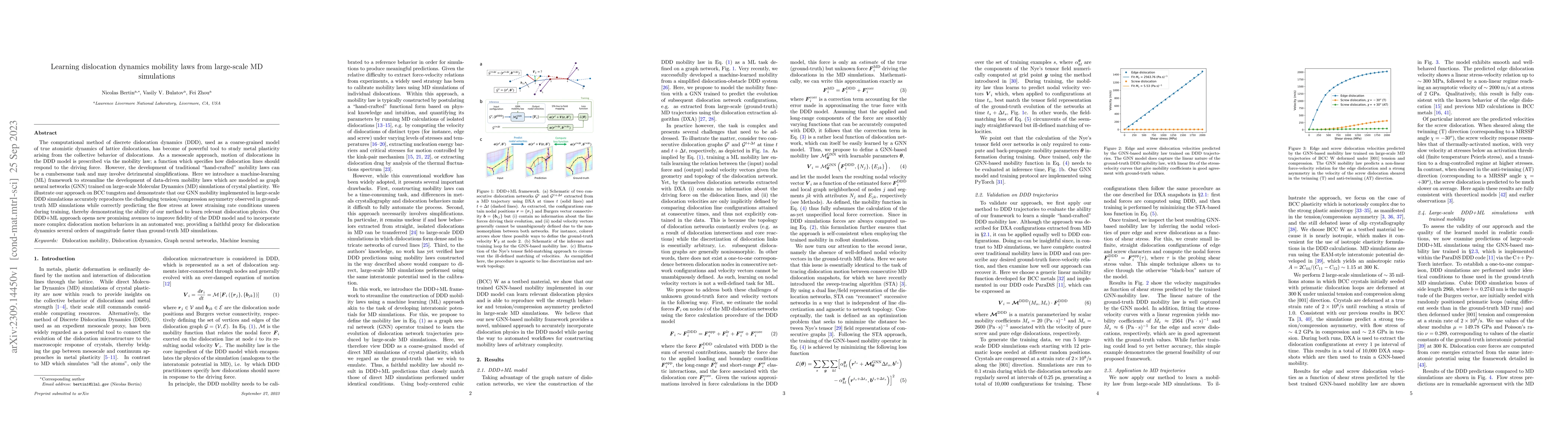 Thumbnail for Learning dislocation dynamics mobility laws from large-scale MD
  simulations