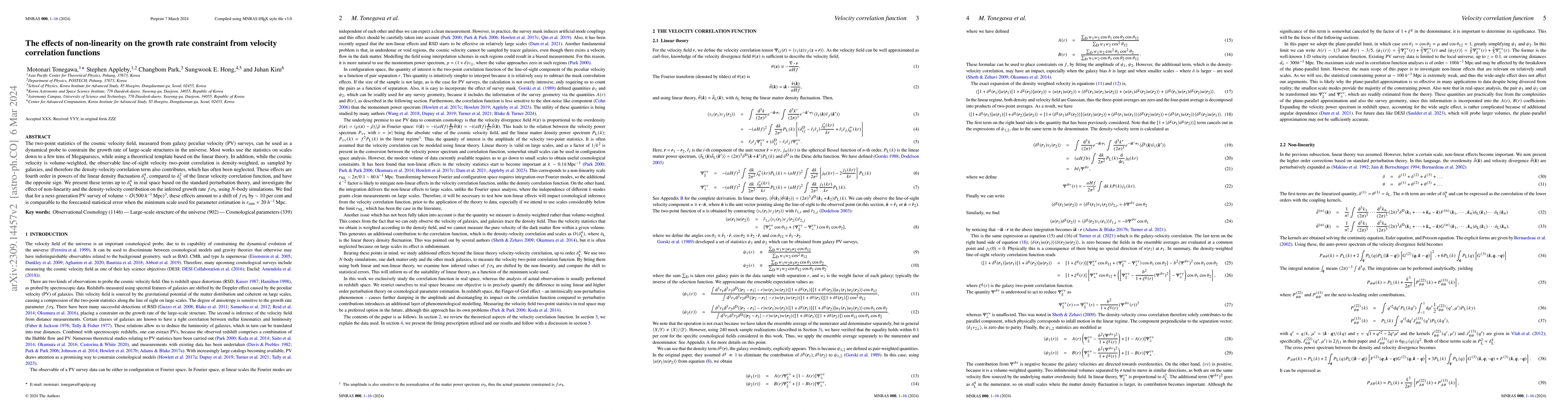 Thumbnail for The effects of non-linearity on the growth rate constraint from velocity
  correlation functions