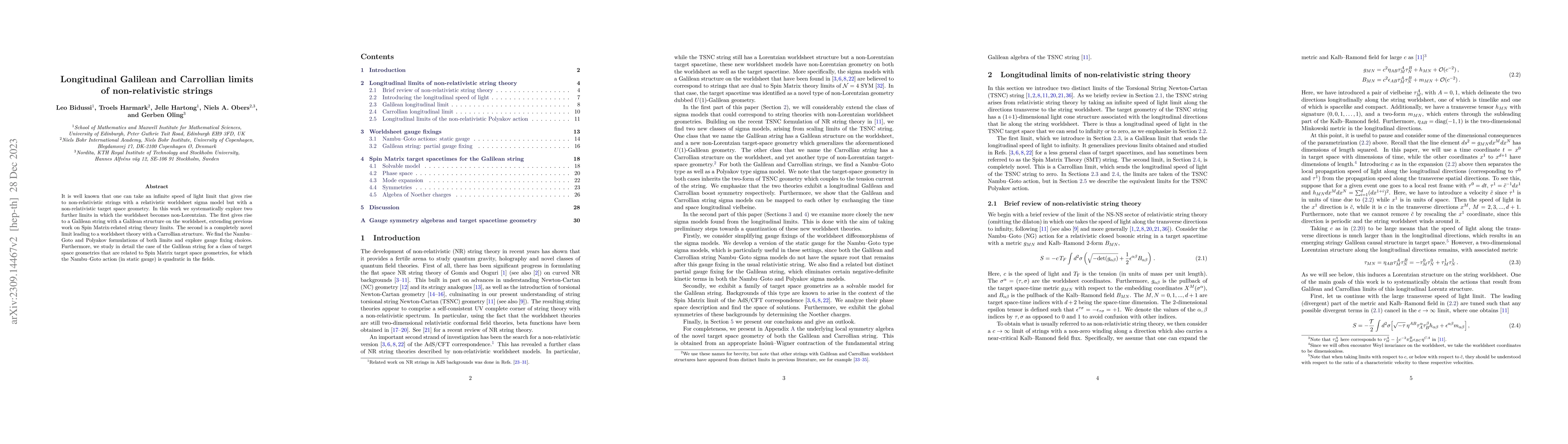 Thumbnail for Longitudinal Galilean and Carrollian limits of non-relativistic strings