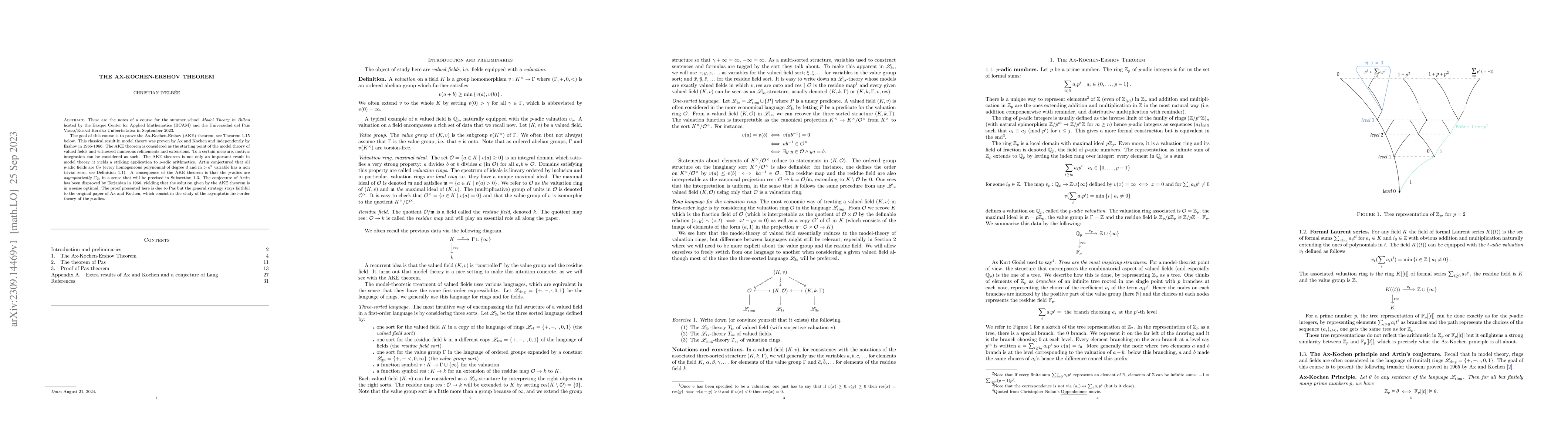 Thumbnail for The Ax-Kochen-Ershov Theorem