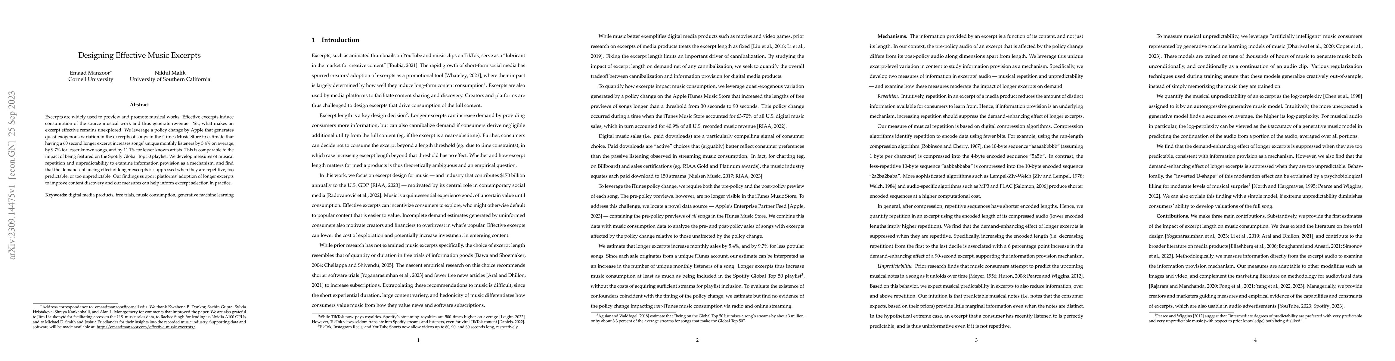 Thumbnail for Designing Effective Music Excerpts