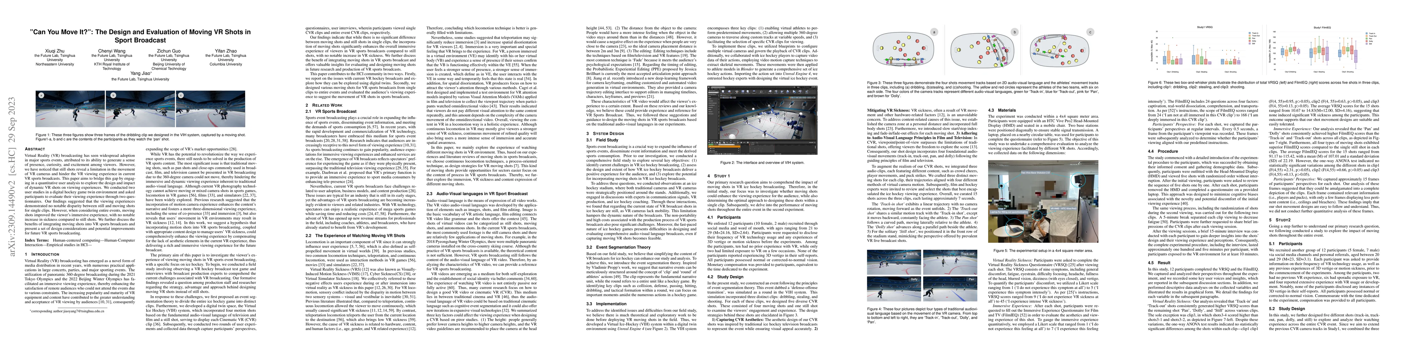 Thumbnail for "Can You Move It?": The Design and Evaluation of Moving VR Shots in
  Sport Broadcast