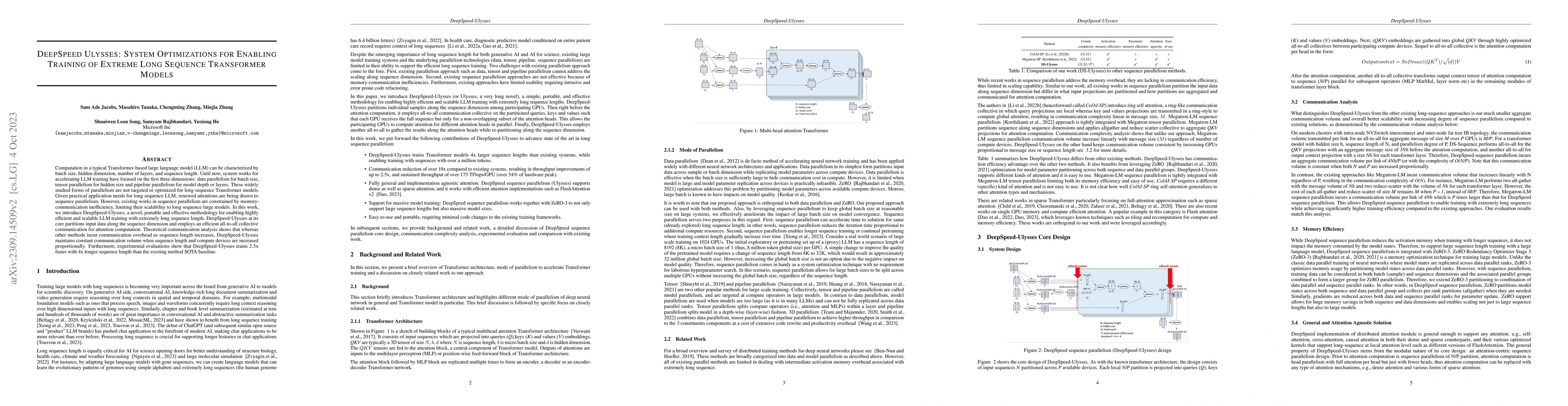 Thumbnail for DeepSpeed Ulysses: System Optimizations for Enabling Training of Extreme
  Long Sequence Transformer Models