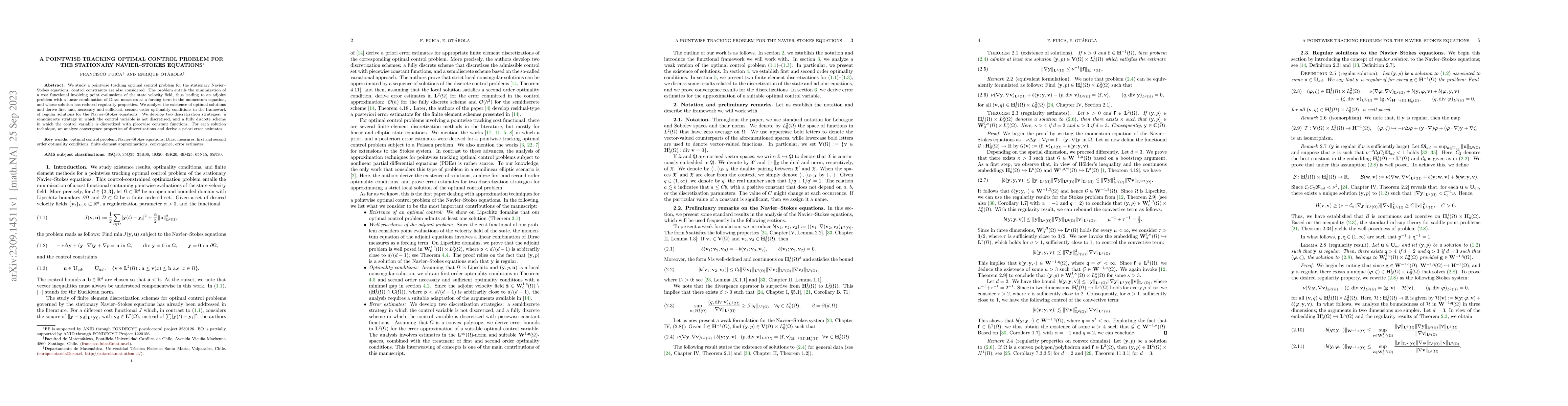 Thumbnail for A pointwise tracking optimal control problem for the stationary
  Navier--Stokes equations