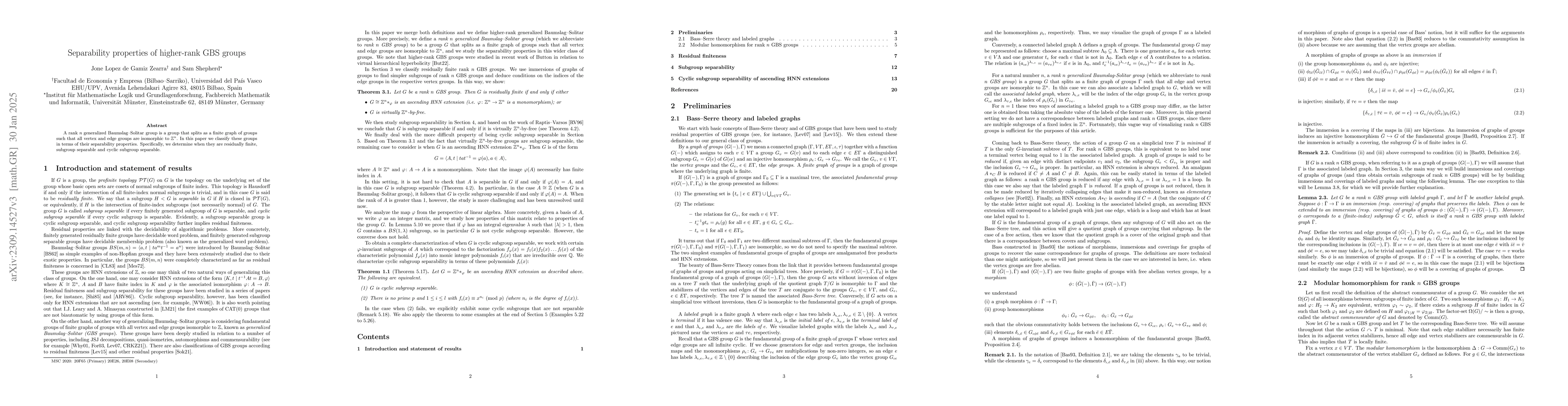 Thumbnail for Separability properties of higher-rank GBS groups