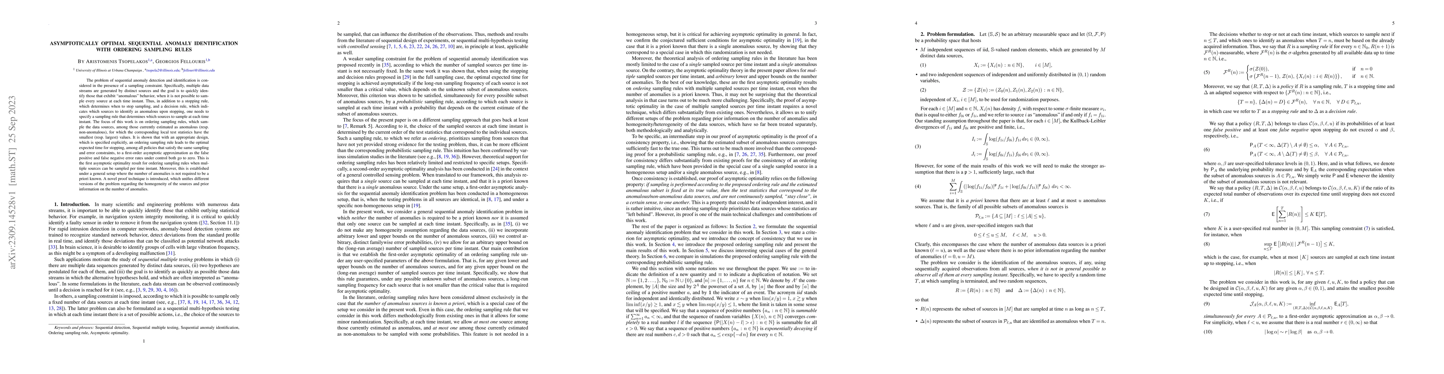 Thumbnail for Asymptotically optimal sequential anomaly identification with ordering
  sampling rules