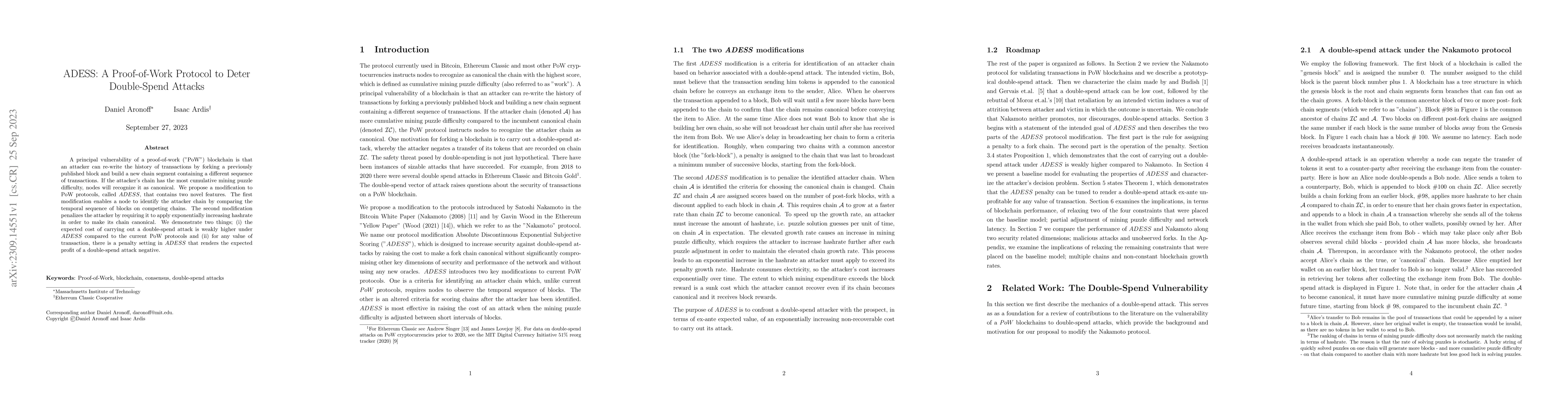 Thumbnail for ADESS: A Proof-of-Work Protocol to Deter Double-Spend Attacks